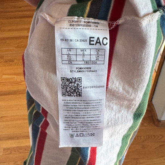 Guess Multicolor Striped Tee with Red Trim - Large - Picture 6 of 10